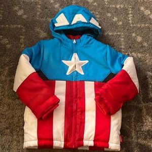 Captain America Winter Buffer Jacket size 4 for boys.